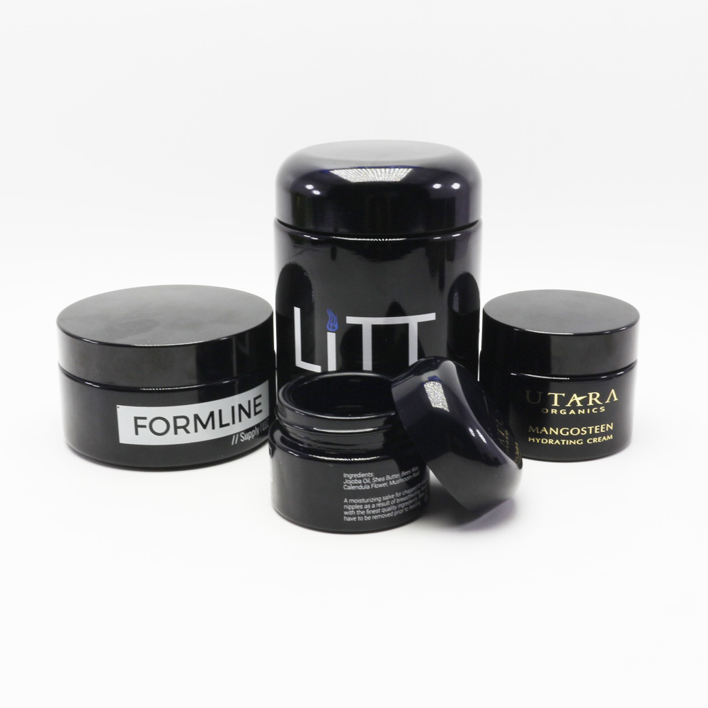 smell proof black uv black violet glass jar for food VJ-71S