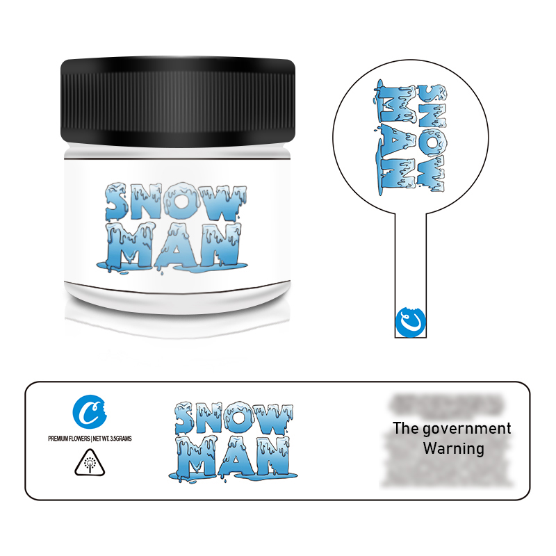 snow man gelatti gary payton glass jar 3.5g CR black lid clear glass jar for tea flowers