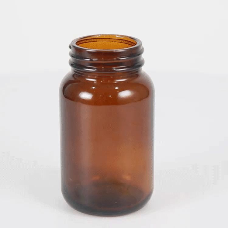sodium calcium dark Brown amber wide mouth empty packer bottle for health care pill capsule tablet powder