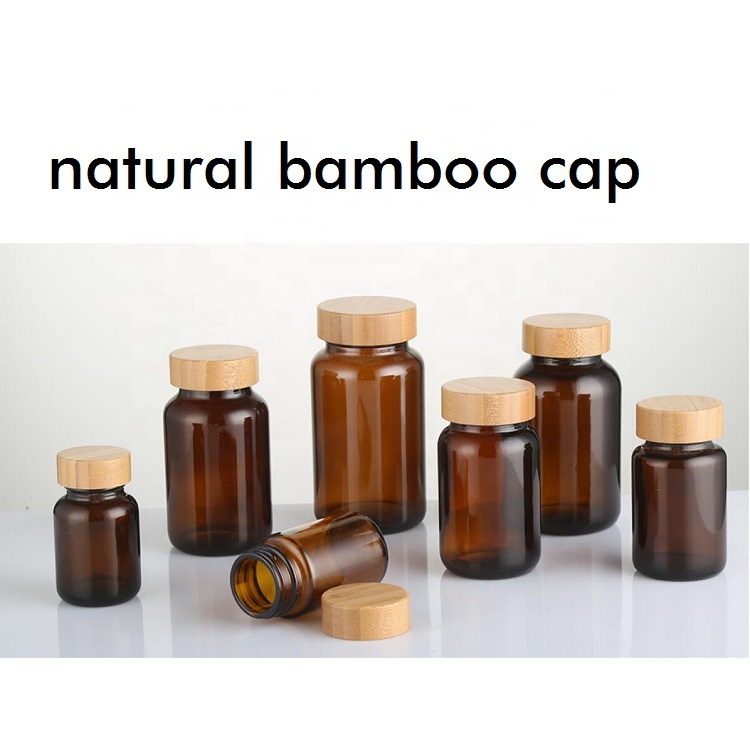 sodium calcium dark Brown amber wide mouth empty packer bottle for health care pill capsule tablet powder