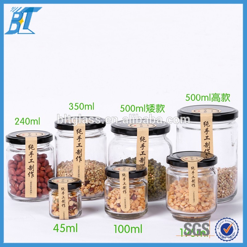 special offer air tight round glass jar food with airtight lid for kitchen use