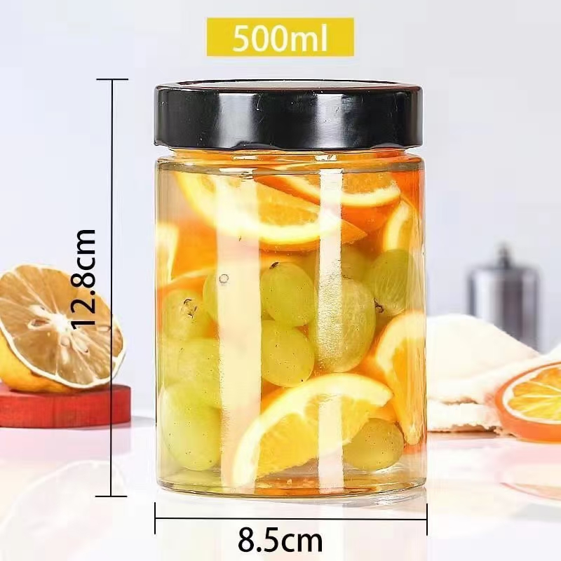 special offer air tight round glass jar food with airtight lid for kitchen use