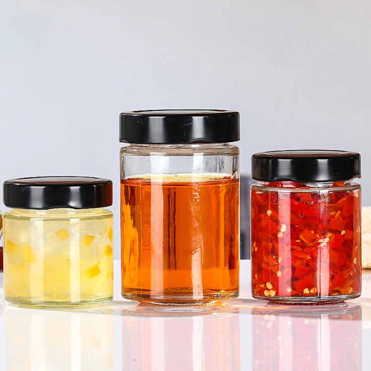special offer big and small empty glass jar glass food container with airtight lid for kitchen use