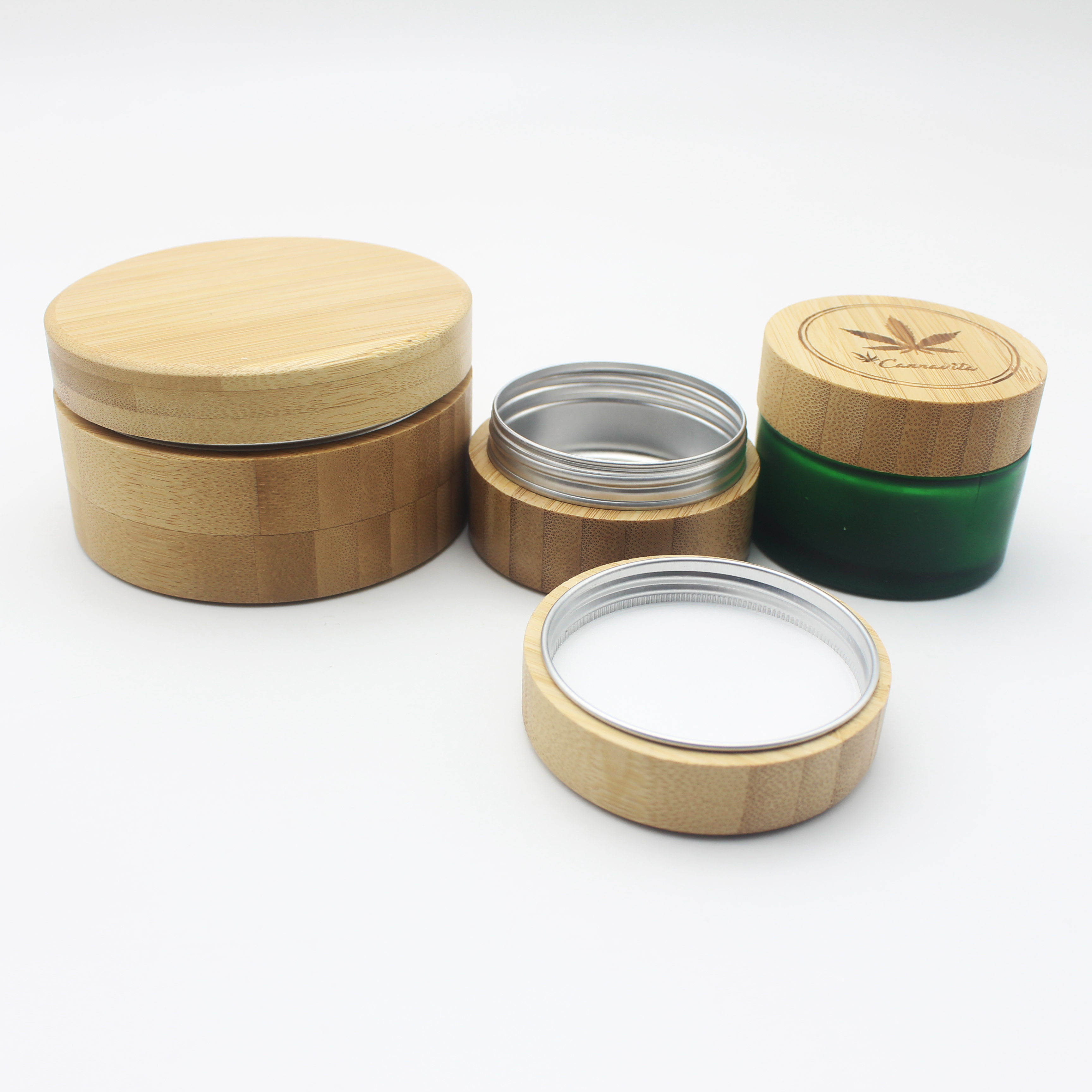 spice dry herb coffee saffron packaging food grade bamboo aluminum jar BP-322K