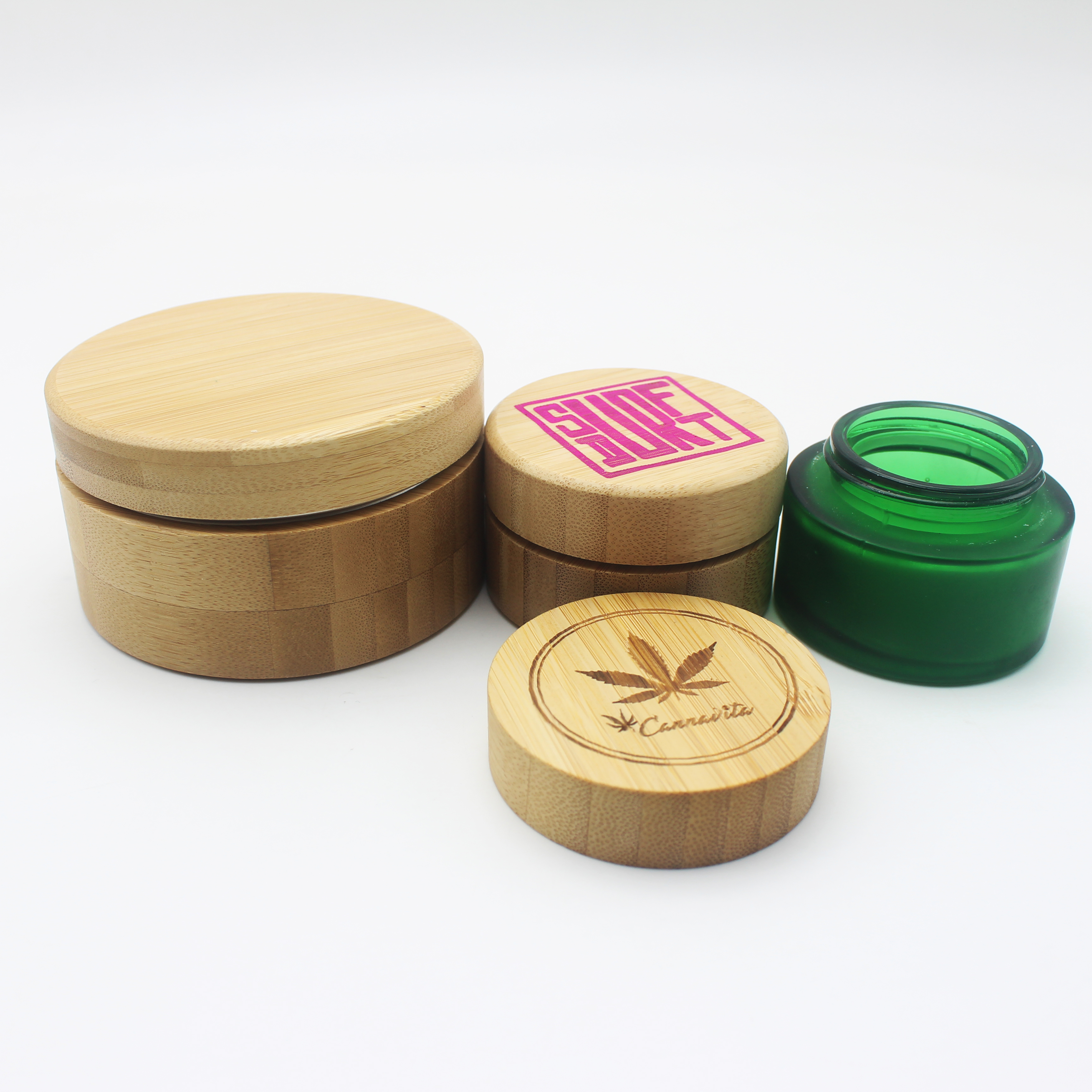 spice dry herb coffee saffron packaging food grade bamboo aluminum jar BP-322K