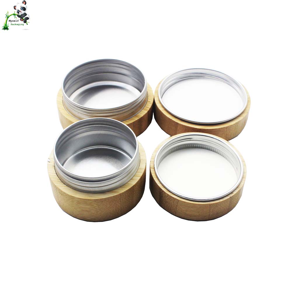 spice herb coffee saffron packaging food grade bamboo aluminum jar container BP-137K