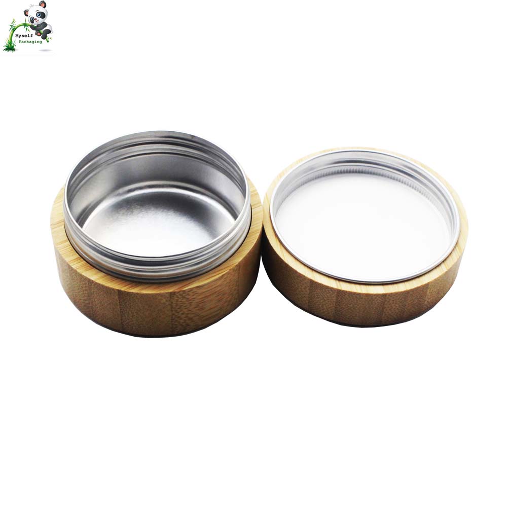 spice herb coffee saffron packaging food grade bamboo aluminum jar container BP-137K