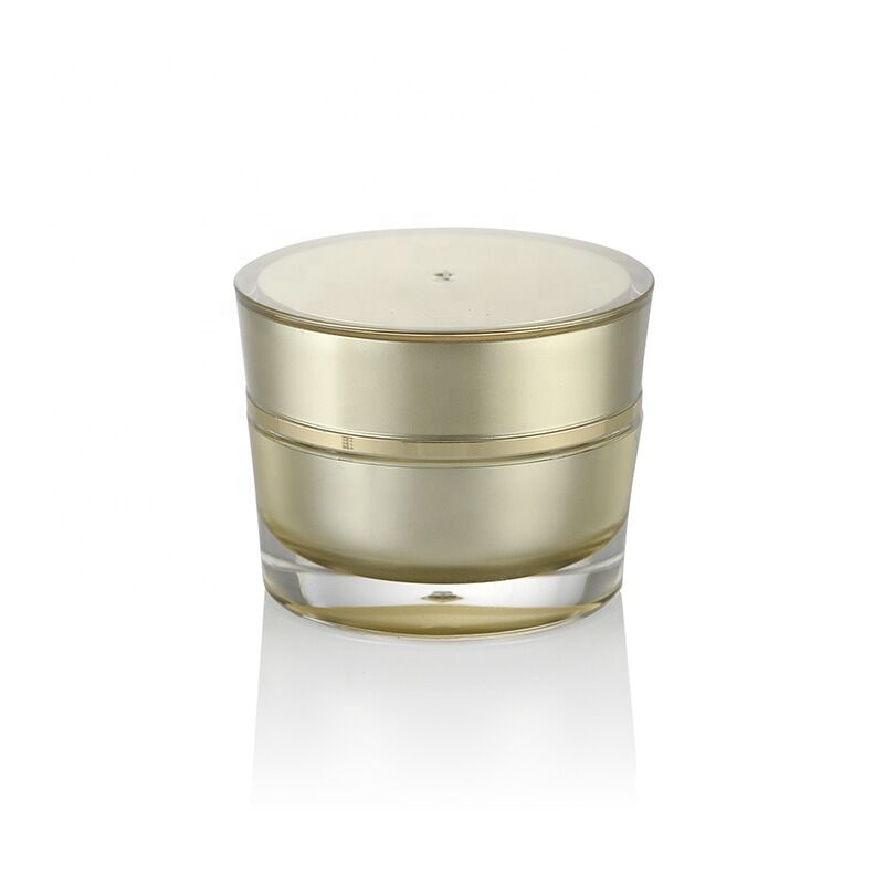 spot wholesale acrylic facial cream jar cosmetic empty container 30ml 50ml acrylic gold/white cosmetic packaging