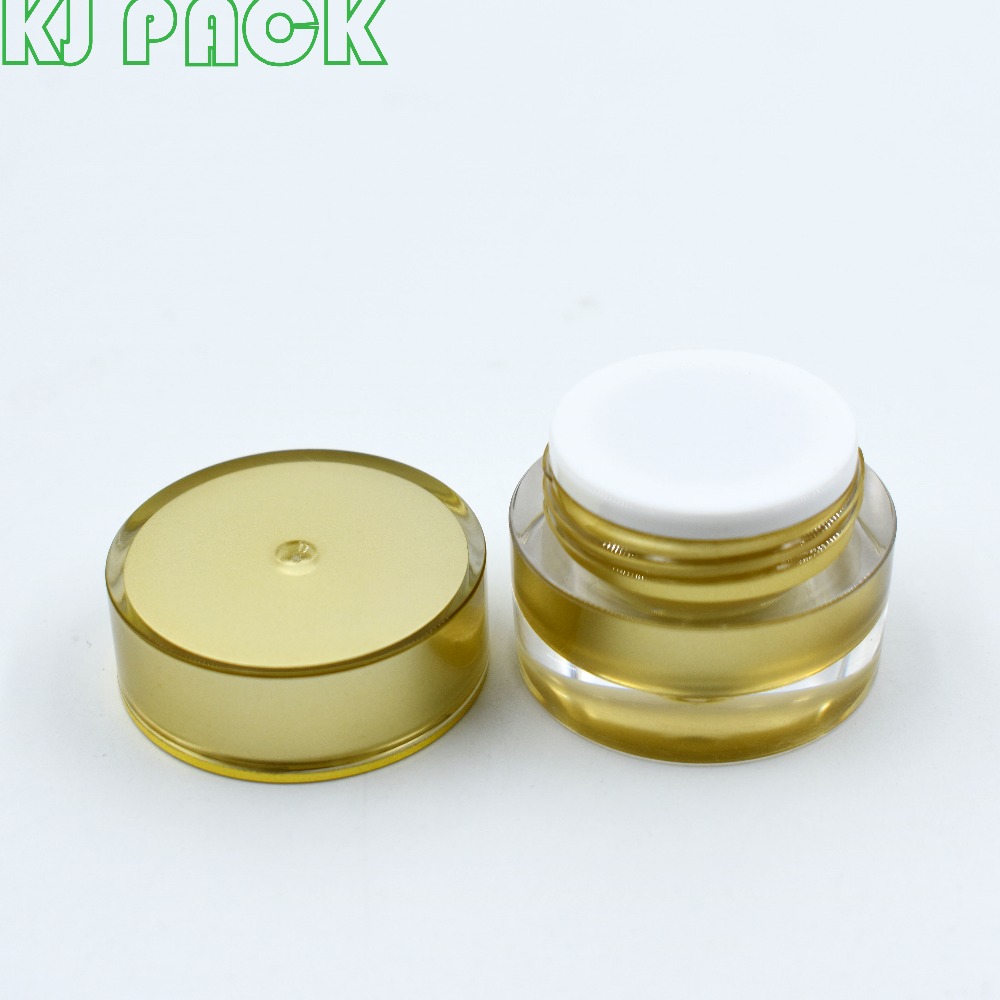 spot wholesale acrylic facial cream jar cosmetic empty container 30ml 50ml acrylic gold/white cosmetic packaging