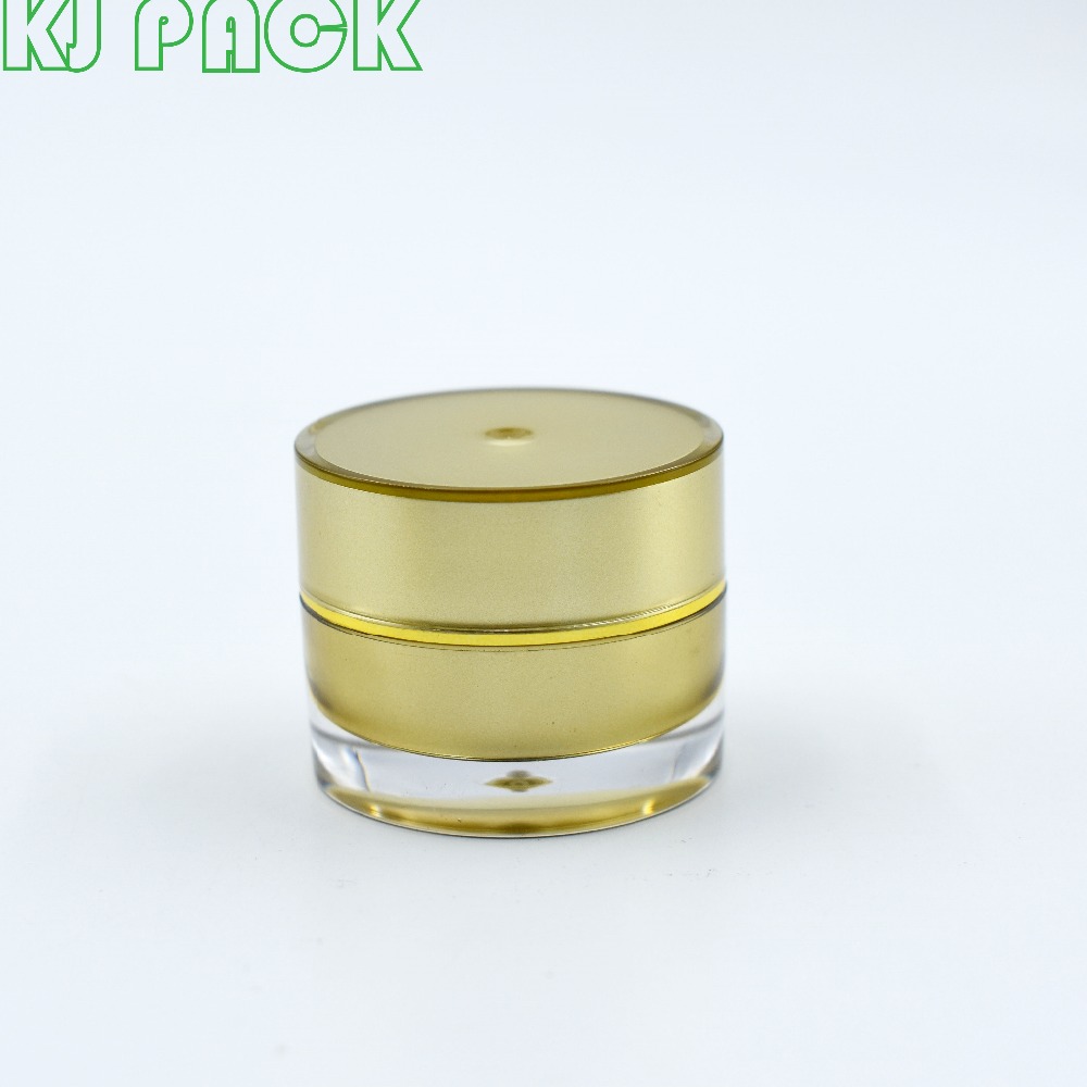 spot wholesale acrylic facial cream jar cosmetic empty container 30ml 50ml acrylic gold/white cosmetic packaging