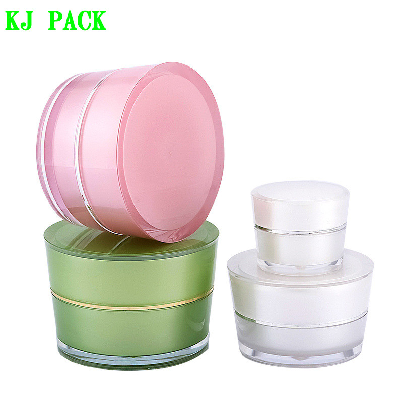 spot wholesale acrylic facial cream jar cosmetic empty container 30ml 50ml acrylic gold/white cosmetic packaging