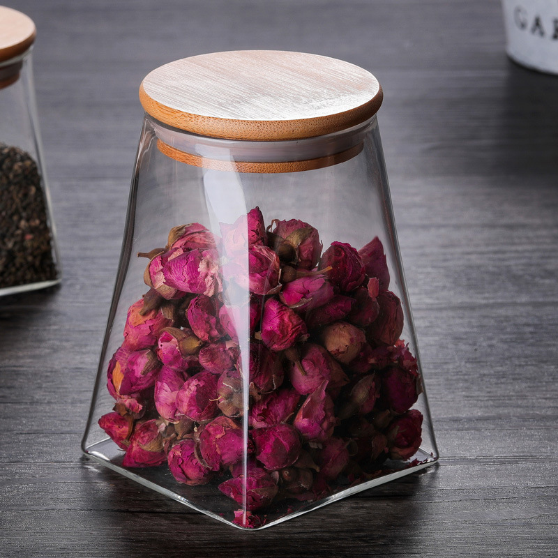 square Airtight Borosilicate Glass Food Storage Jar for kitchen