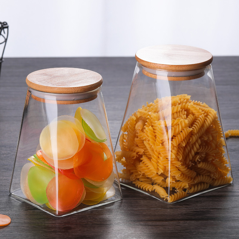 square Airtight Borosilicate Glass Food Storage Jar for kitchen