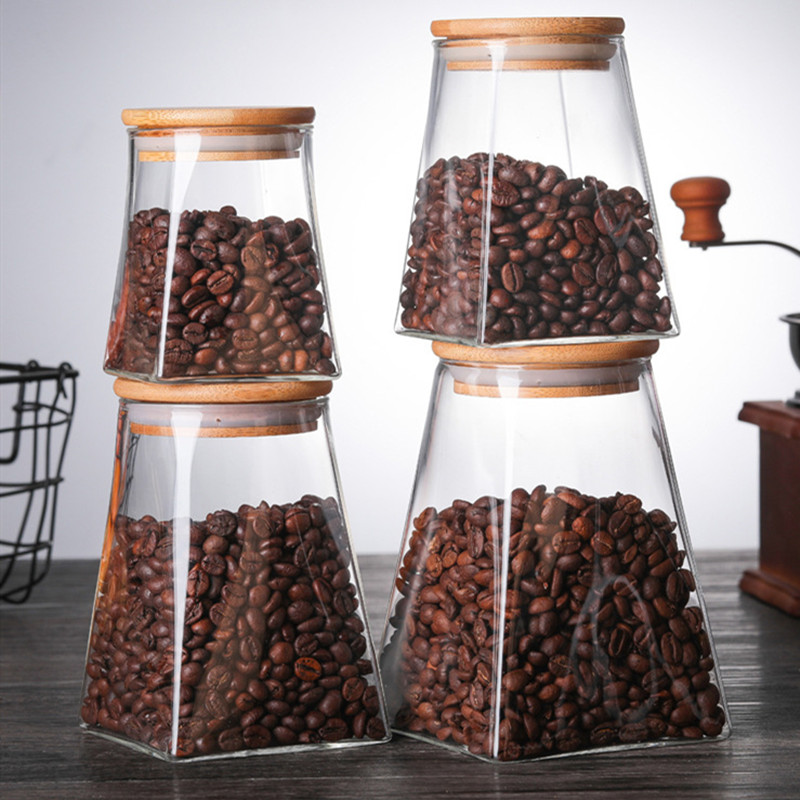 square Airtight Borosilicate Glass Food Storage Jar for kitchen