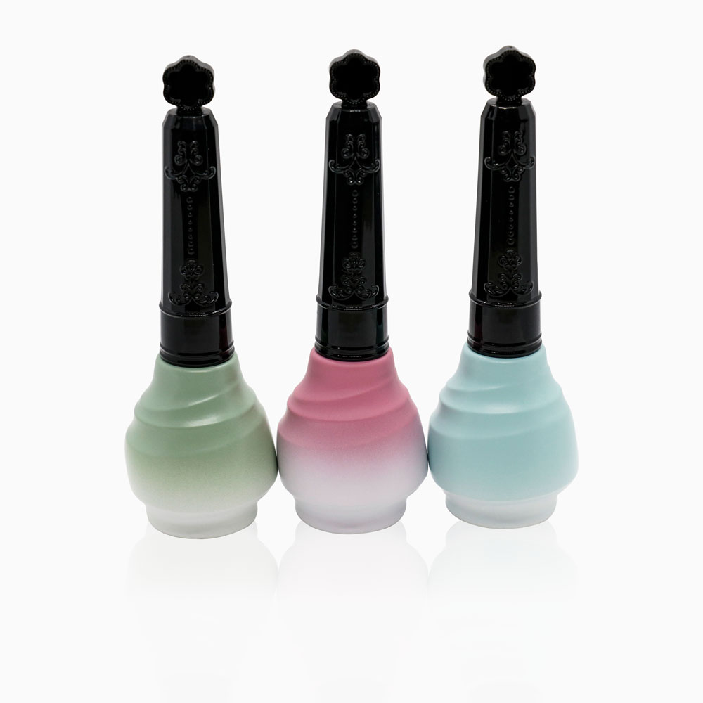 square black matte empty nail polish bottle with brush and cap