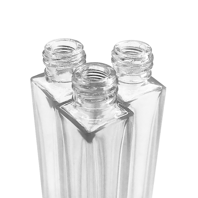 square clear 10ml 30ml 100ml 50 ml glass perfume bottle with spray gold and sliver cap