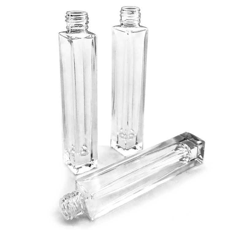 square clear 10ml 30ml 100ml 50 ml glass perfume bottle with spray gold and sliver cap