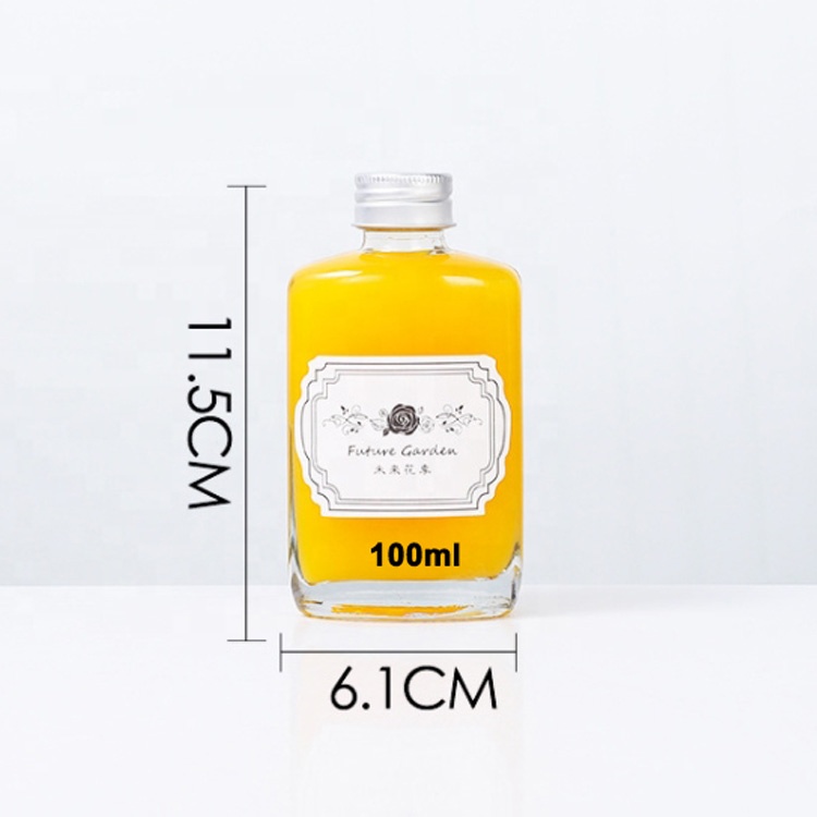 square cold pressed juice 250ml 8oz handmade cold brew coffee packaging 350ml 100ml 200ml empty clear milk bottle glass for tea
