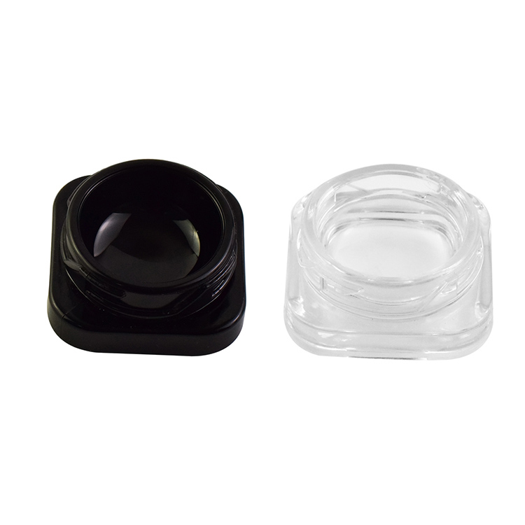 square concentrate jar with child resistant cap 5ml 9ml Cream Glass hemp oil packaging white clear black