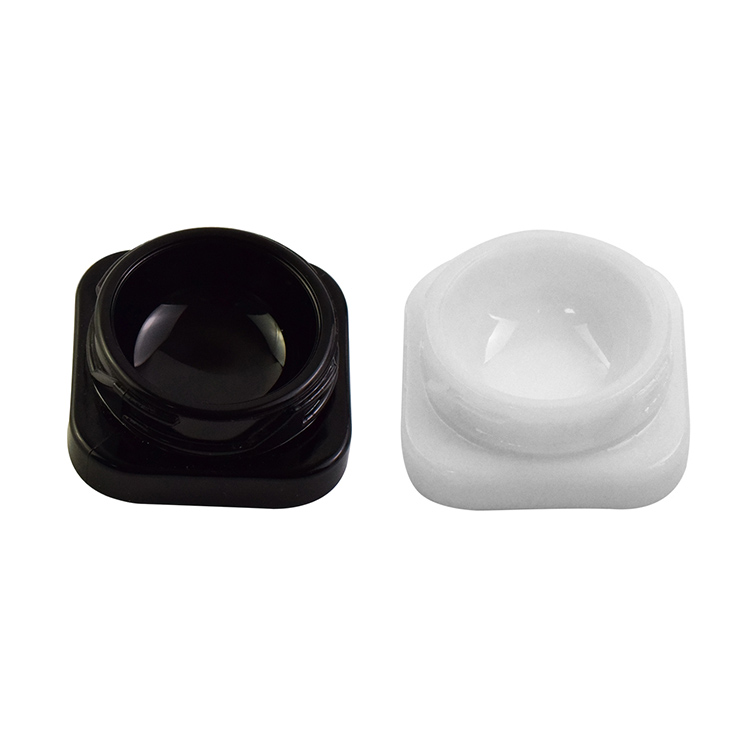 square concentrate jar with child resistant cap 5ml 9ml Cream Glass hemp oil packaging white clear black