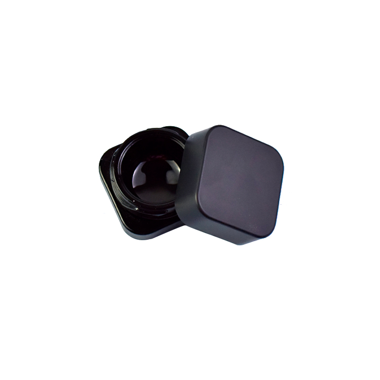 square concentrate jar with child resistant cap 5ml 9ml Cream Glass hemp oil packaging white clear black
