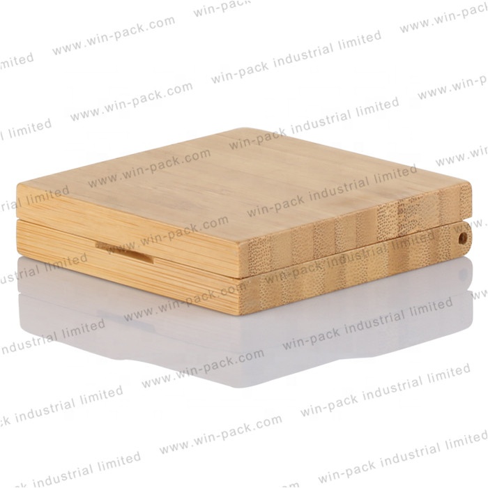 square empty bamboo  cosmetics eye shadow makeup palettes packaging