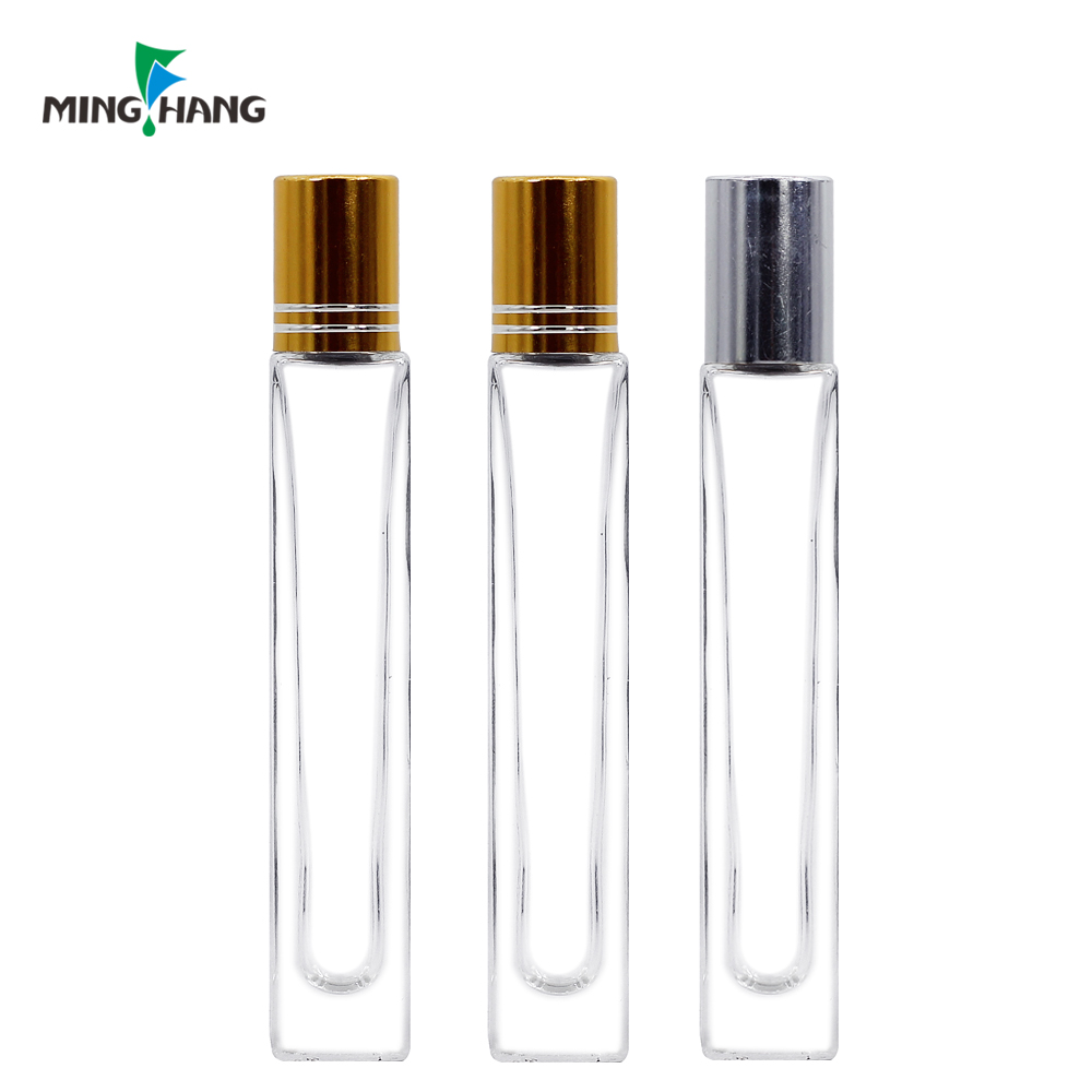 square empty thick bottom 10ml glass deodorant roll on bottle for perfume