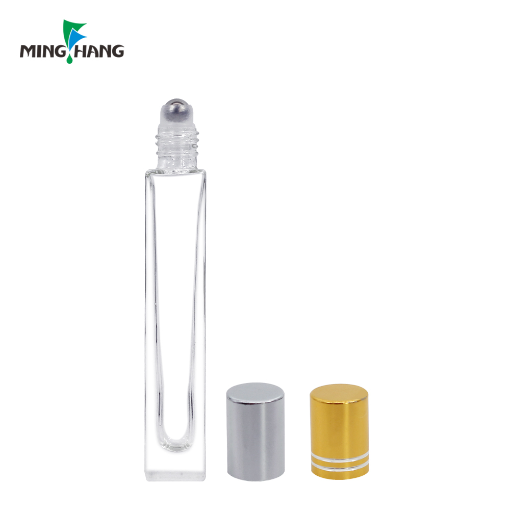square empty thick bottom 10ml glass deodorant roll on bottle for perfume
