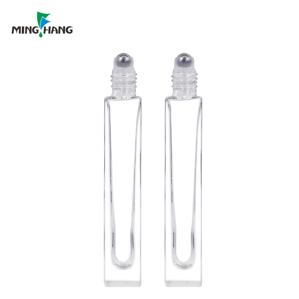 square empty thick bottom 10ml glass deodorant roll on bottle for perfume