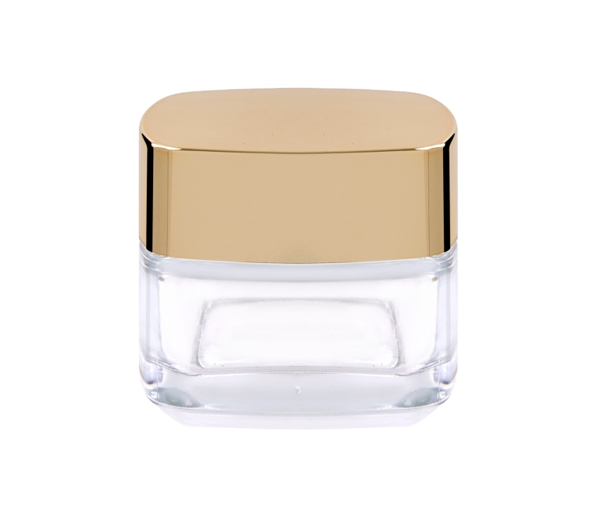 square face pack cosmetic container glass jar 50g skincare cream packing