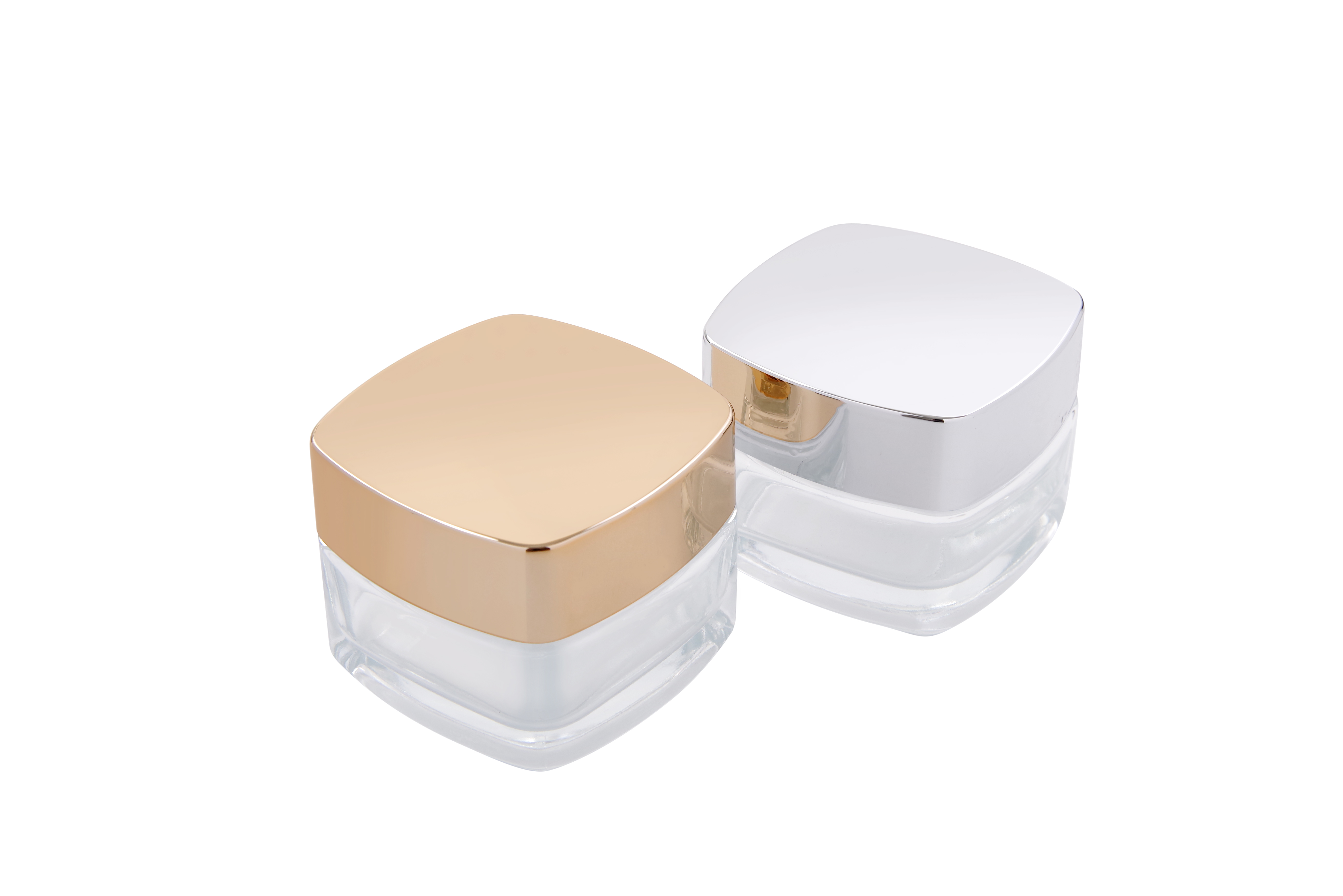 square face pack cosmetic container glass jar 50g skincare cream packing