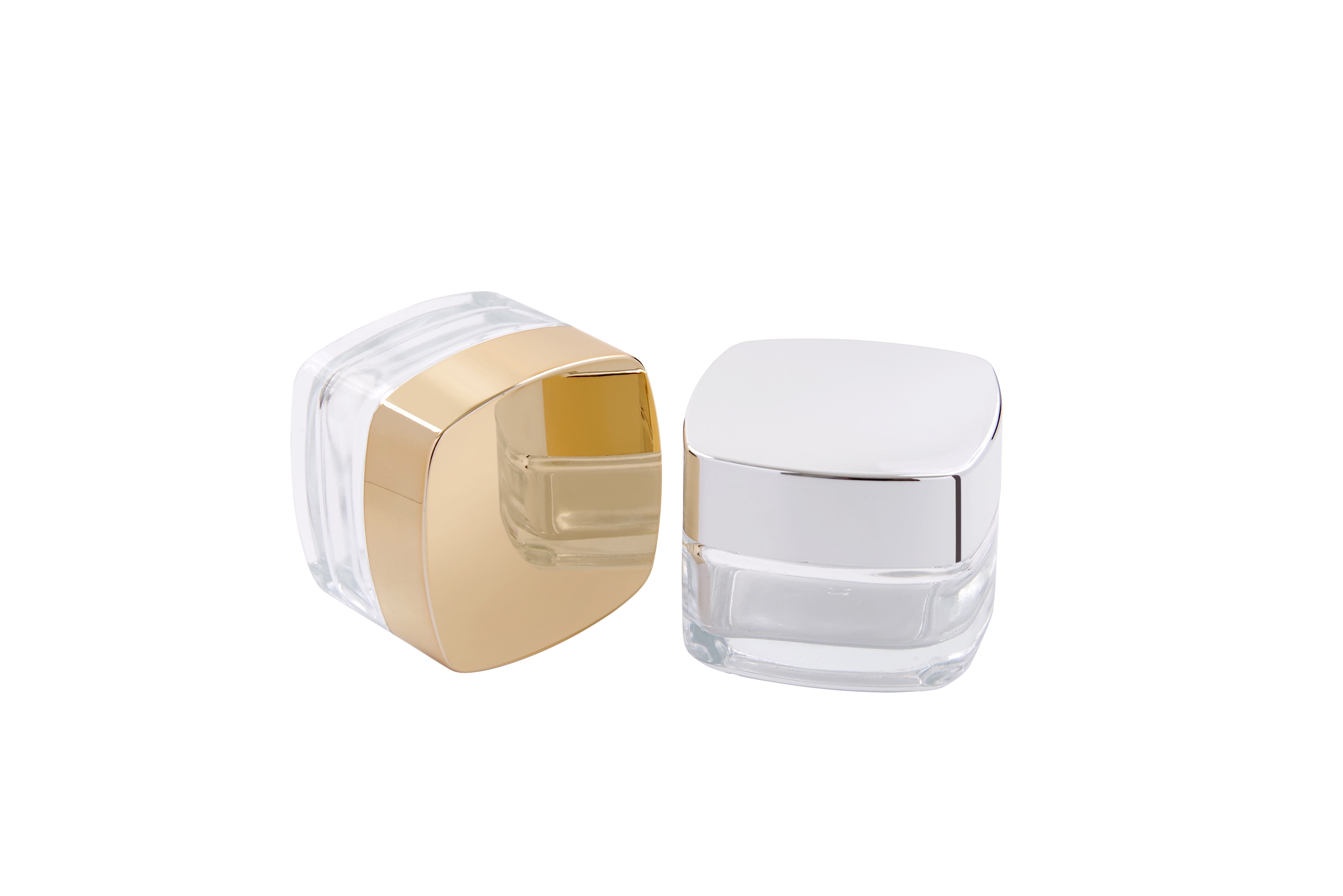 square face pack cosmetic container glass jar 50g skincare cream packing