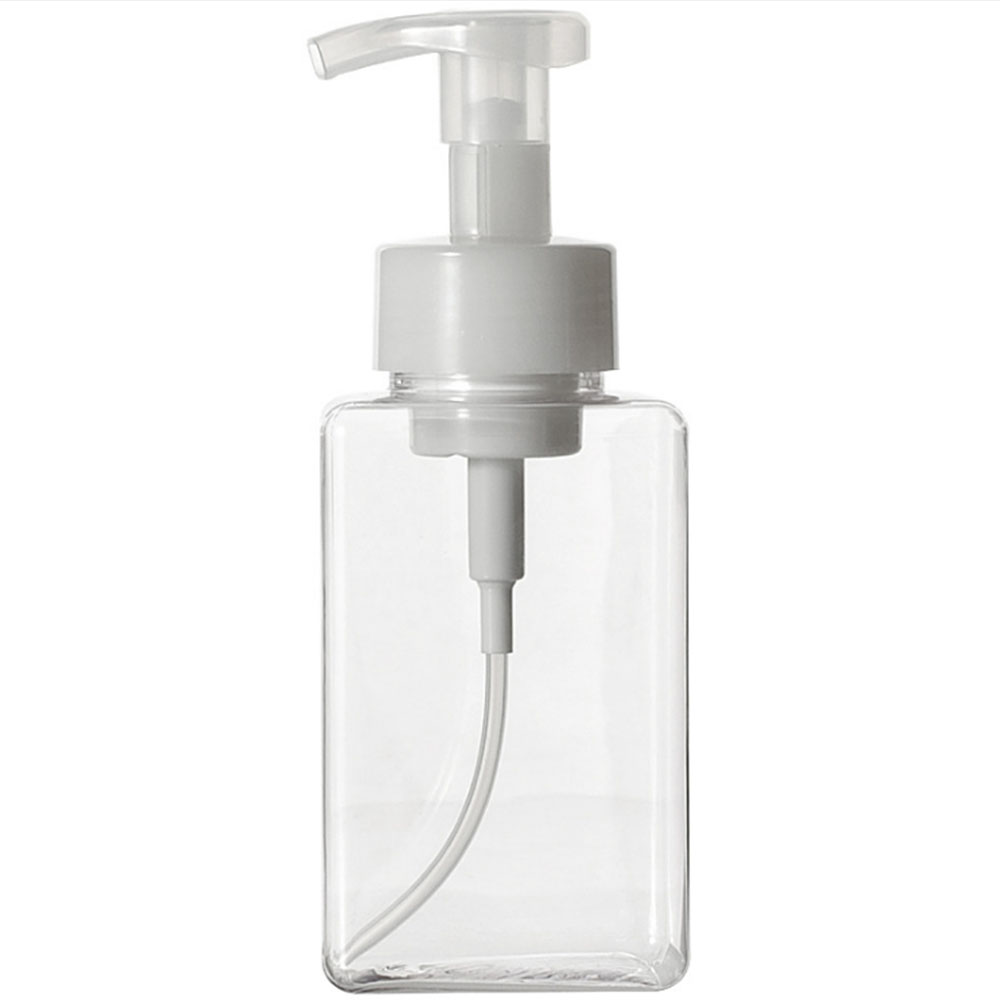 square glass 250ml 450ml hand pump foam soap bottle