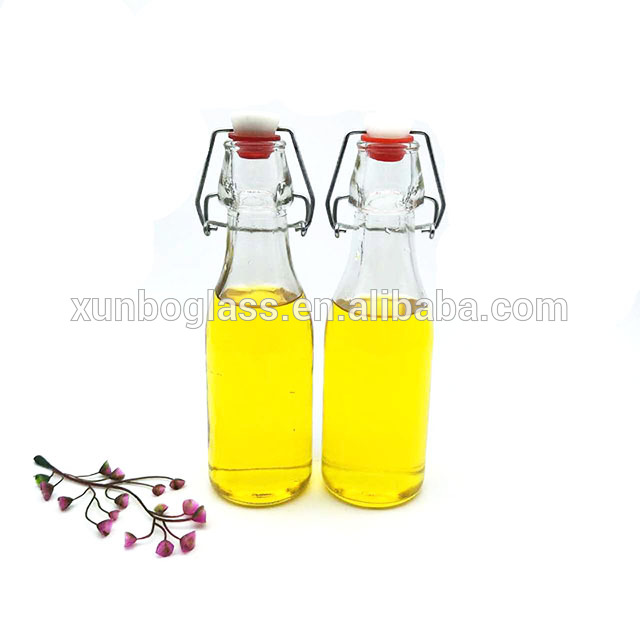 square glass bottle swing top with stopper 200ml 250ml 500ml 1000ml