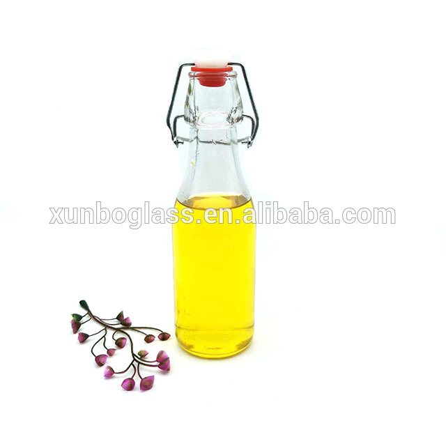 square glass bottle swing top with stopper 200ml 250ml 500ml 1000ml