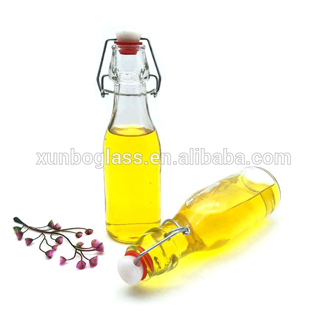 square glass bottle swing top with stopper 200ml 250ml 500ml 1000ml