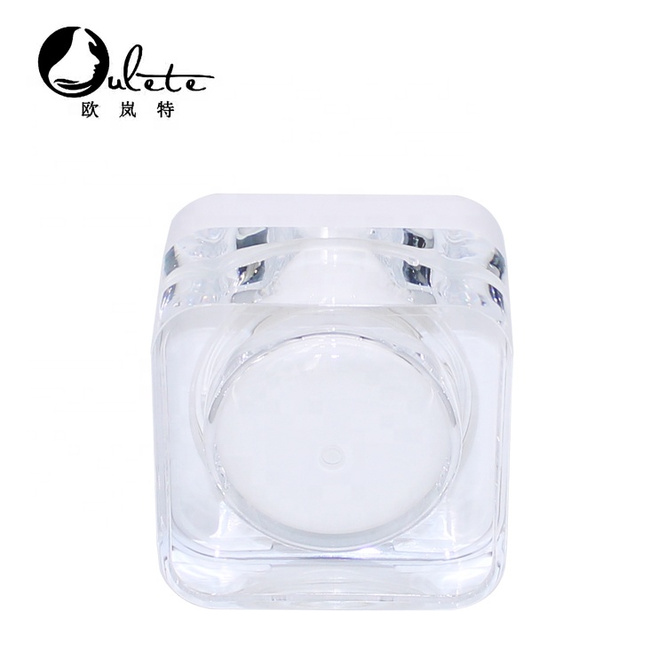 square jar 15g 20g 30g 50g transparent acrylic packaging thick wall cosmetic white cream jar