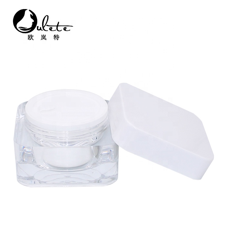 square jar 15g 20g 30g 50g transparent acrylic packaging thick wall cosmetic white cream jar