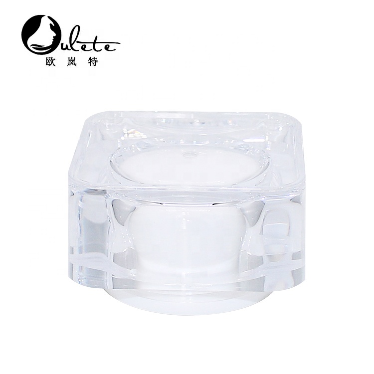square jar 15g 20g 30g 50g transparent acrylic packaging thick wall cosmetic white cream jar