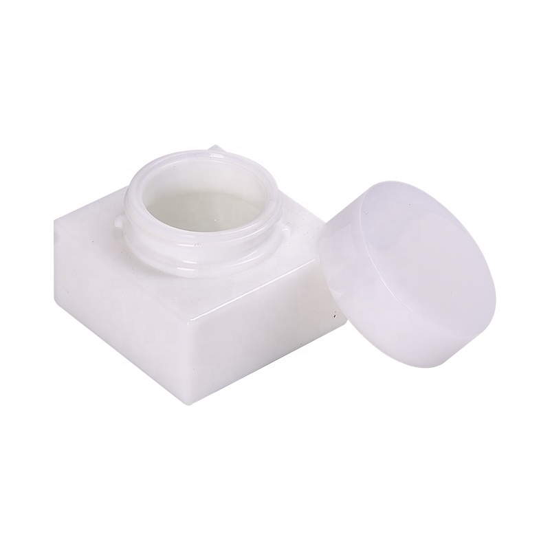 square opal glass bottles 30 ml 50 ml empty cosmetic serum pump bottle 100 ml 120 ml and 50 gram opaque white glass cream jar