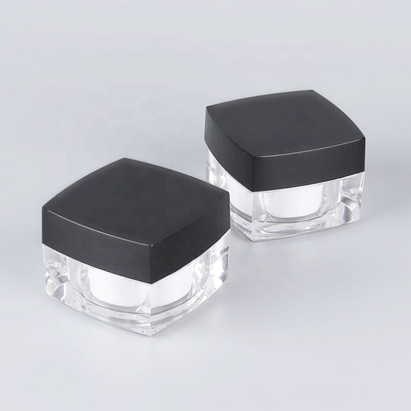 square packaging matte white skin care pump bottle cream jar container acrylic cosmetic set