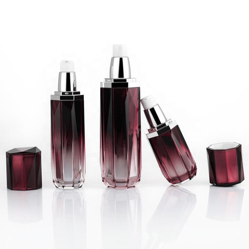 square packaging matte white skin care pump bottle cream jar container acrylic cosmetic set