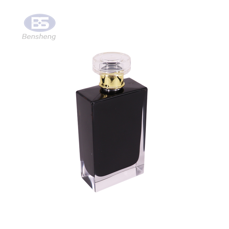 square perfume glass bottle 100ml 50 ml Botol Parfum black glass perfume bottle