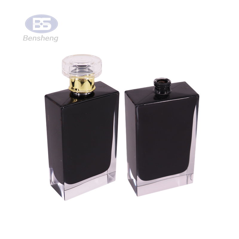 square perfume glass bottle 100ml 50 ml Botol Parfum black glass perfume bottle