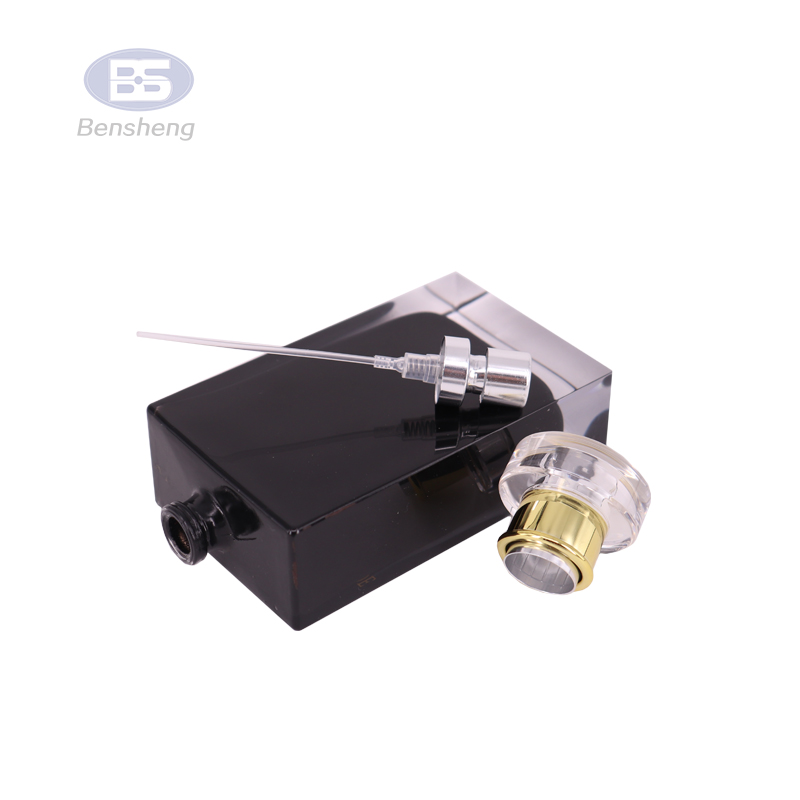 square perfume glass bottle 100ml 50 ml Botol Parfum black glass perfume bottle