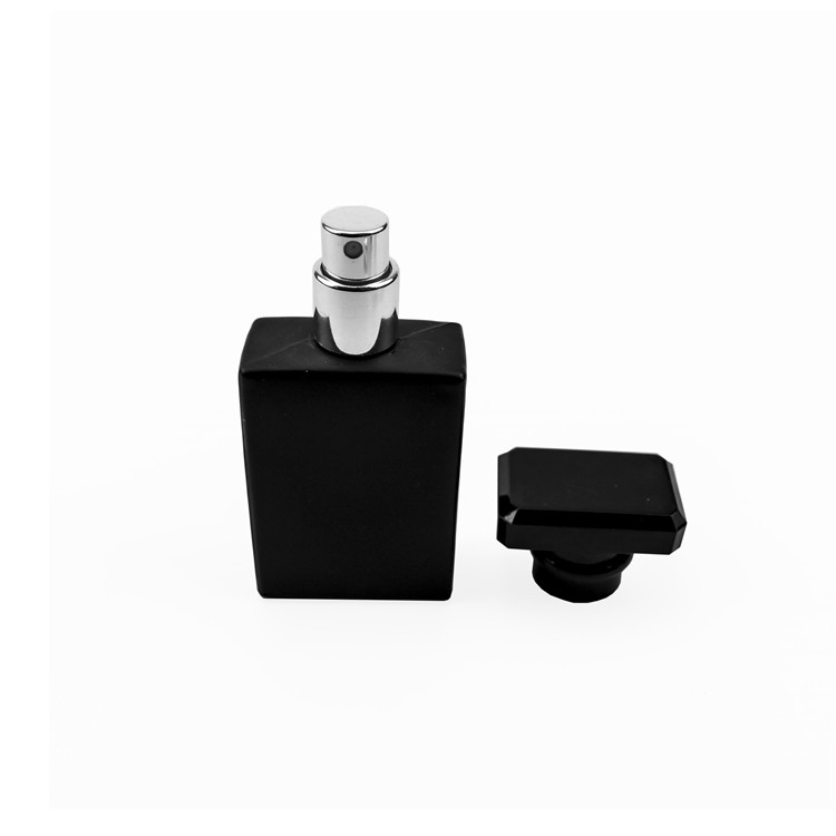 square perfume glass bottle  100ml 50 ml Botol Parfum black glass perfume bottle