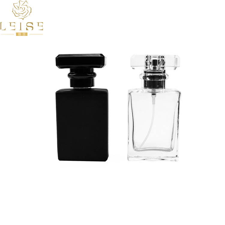 square perfume glass bottle 100ml 50 ml Botol Parfum black glass perfume bottle