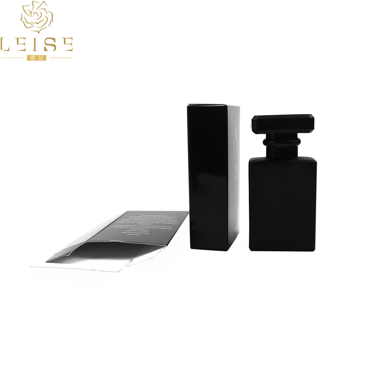 square perfume glass bottle 100ml 50 ml Botol Parfum black glass perfume bottle