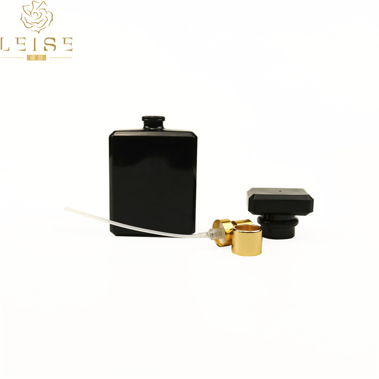square perfume glass bottle 100ml 50 ml Botol Parfum black glass perfume bottle