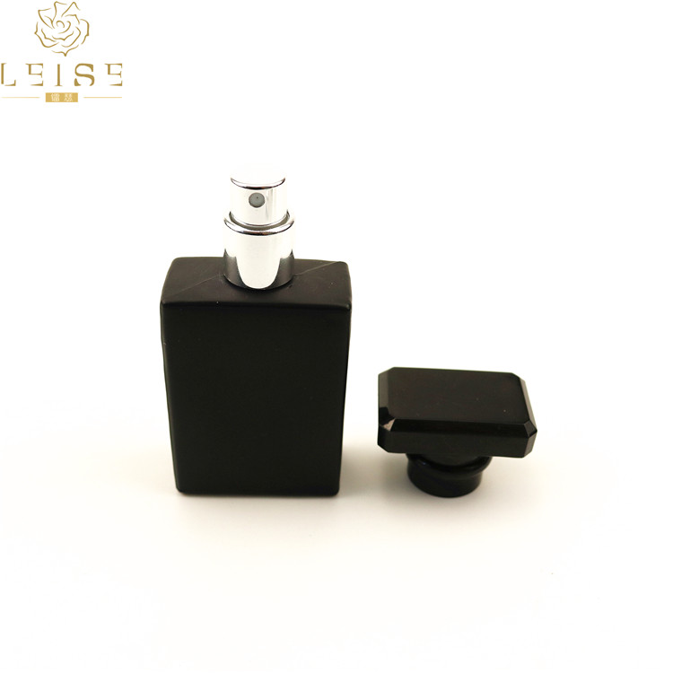 square perfume glass bottle 100ml 50 ml Botol Parfum black glass perfume bottle